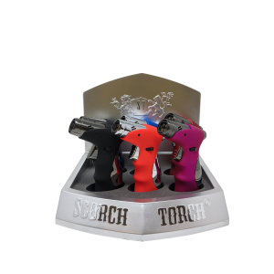 Scorch Torch Lighter Quad Torch 45 Degree Assorted Colors 4.5" - (Display of 6) [61485-1]